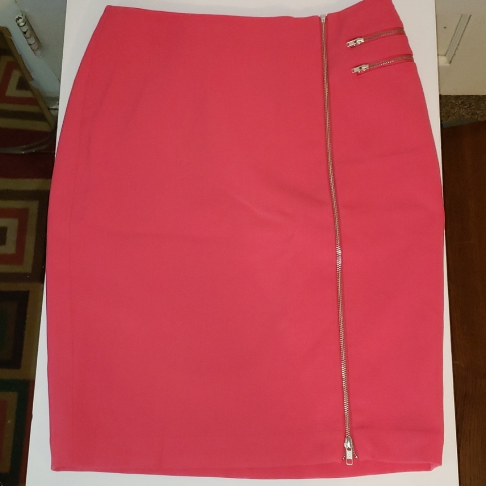 Worthington Hot Pink Zipper Skirt